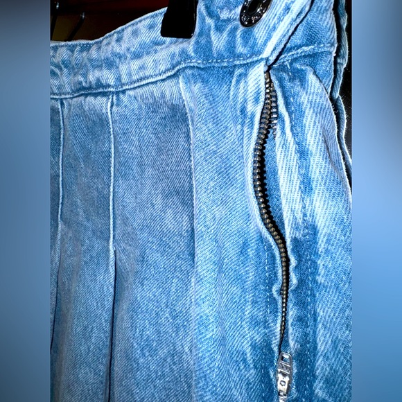 Zara Box Pleat Denim Mini Skirt - Picture 5 of 6